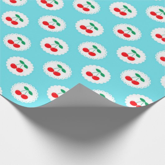 Cherry Pattern – Retro Fruit Gift & Decor ラッピングペーパー (角)