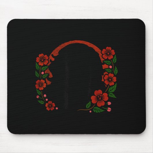 Cherry Pekingese Blossoms Floral Dog Japanese Fun マウスパッド (正面)