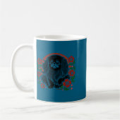 Cherry Pekingese Blossoms Floral Dog Japanese Laug コーヒーマグカップ (左)