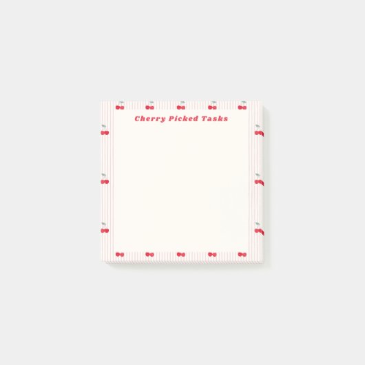 Cherry Picked Tasks Cute Border Sweetheart Glaze ポストイット (正面)