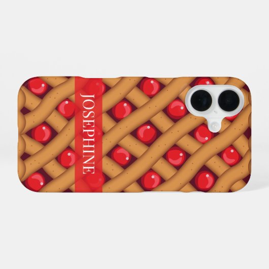 Cherry Pie Dessert Foodie iPhone 16ケース (裏面横)
