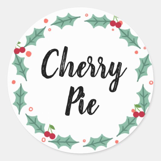 Cherry Pie Food Labels ラウンドシール (正面)