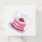 Cherry Pink Cake Watercolor Celebration Party フェイバータグ (インサイチュ)