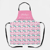 Cherry Pink Personalized Apron | Custom Name Apron エプロン (正面)