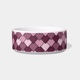 Cherry Pink Square and Diamond Pattern ボウル