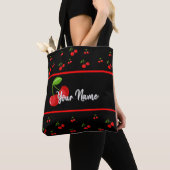 Cherry print shopping Book Tote Bag トートバッグ (クローズアップ)
