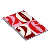 Cherry Red and Pink Bold Year Color Block ノートブック (右側)