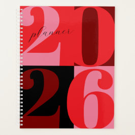 Cherry Red Bold Year Color Block Planner プランナー手帳