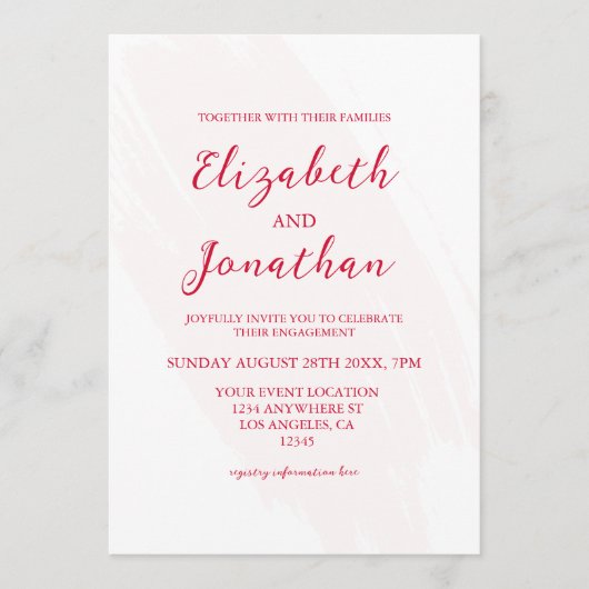 Cherry Red Engagement Party 招待状 (正面)