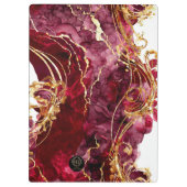 Cherry Red & Gold Monogram Script クリップボード (裏面)