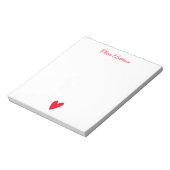 Cherry Red Heart  Valentines Day Personalized  ノートパッド (回転)
