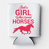 Cherry Red Just A Girl Who Loves Horses   缶クーラー (正面)