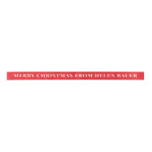 Cherry Red Simple Text Merry Christmas Gift サテンリボン (正面)
