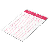 Cherry Red Vertical 8.5x11 Two Column Checklist ノートパッド (アングル)