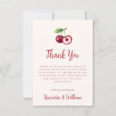 Cherry Red Watercolor Thank You Card サンキューカード (正面)