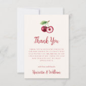 Cherry Red Watercolor Thank You Card サンキューカード (正面)