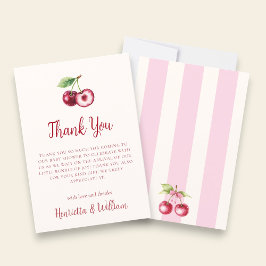 Cherry Red Watercolor Thank You Card サンキューカード