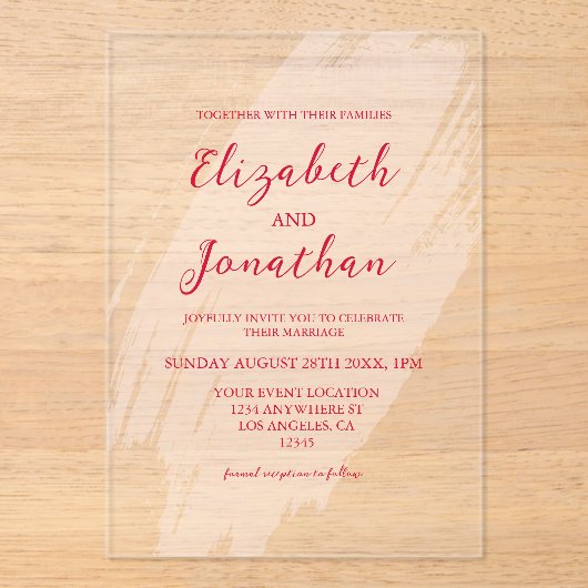 Cherry Red Wedding アクリル招待状 (正面)