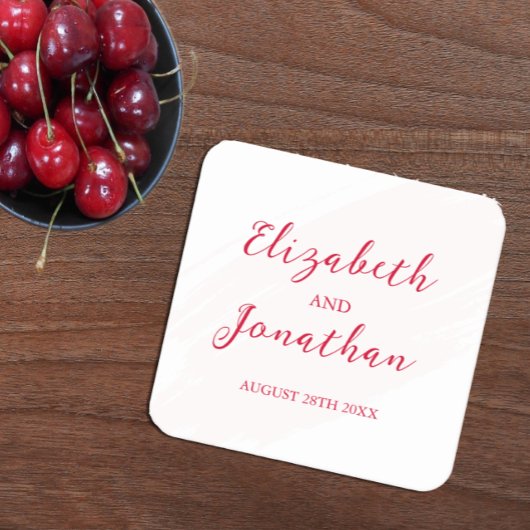 Cherry Red Wedding スクエアペーパーコースター