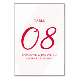 Cherry Red Wedding テーブルナンバー