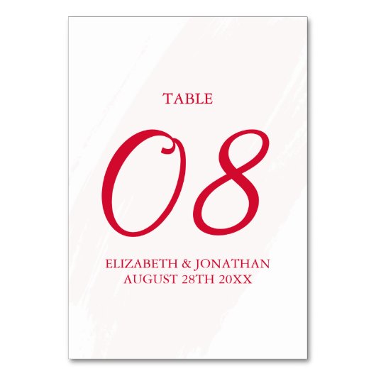 Cherry Red Wedding テーブルナンバー (正面)