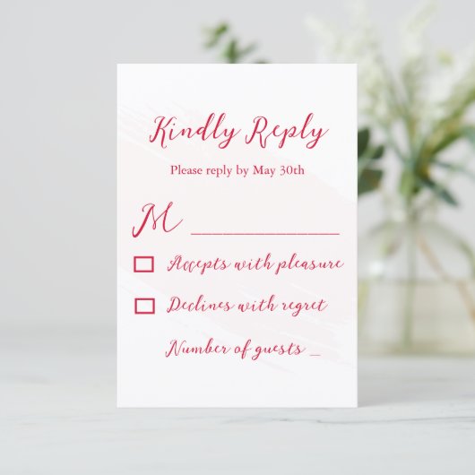 Cherry Red Wedding 出欠カード (スタンド正面)