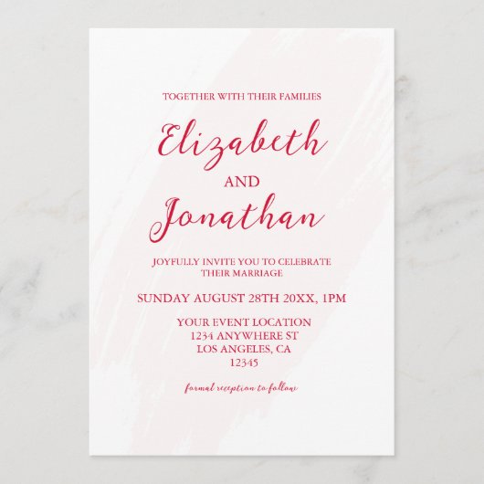 Cherry Red Wedding 招待状 (正面)