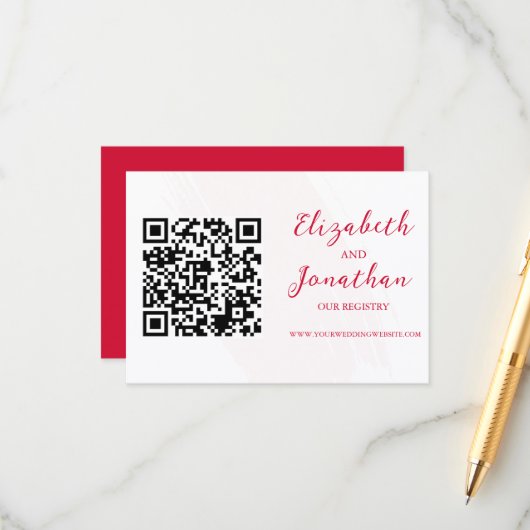 Cherry Red Wedding Registry エンクロージャーカード (正面/裏面インサイチュ)