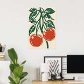 Cherry Retro Art Print - Kitchen Wall - Instant ポスター (ホームオフィス)