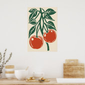 Cherry Retro Art Print - Kitchen Wall - Instant ポスター (キッチン)