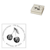 Cherry Return Address Round Hand-Illustrated ラバースタンプ (押印)