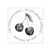 Cherry Return Address Round Hand-Illustrated ラバースタンプ (インプリント)