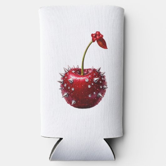 Cherry Rock Style Stainless Steel Flask スリム缶クーラー (正面)