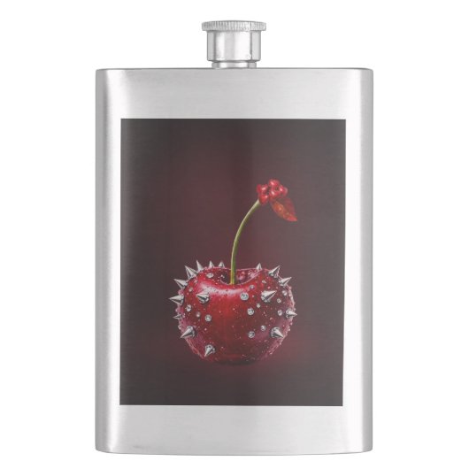 Cherry Rock Style Stainless Steel Flask フラスク (正面)
