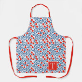 Cherry Rustic Farmhouse French Country Monogram エプロン (正面)