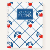 Cherry Rustic Farmhouse Windowpane Recipe ノートブック (正面)
