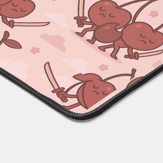 Cherry Samurai Cute Fruit  デスクマット (コーナー)