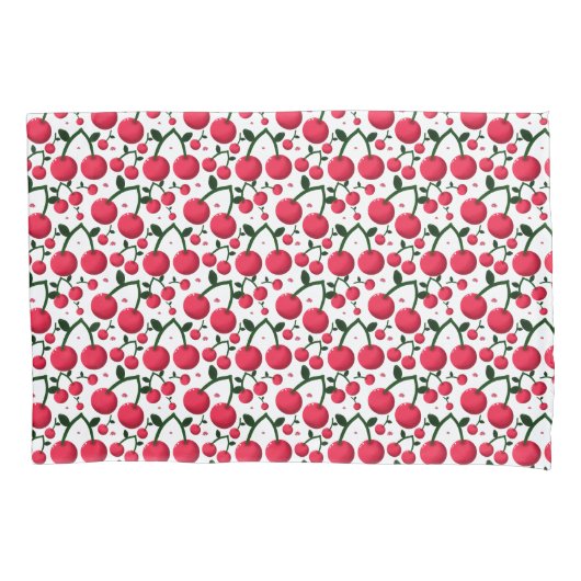 Cherry Seamless Pattern, Red Fruit Pattern, 枕カバー (正面)