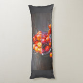Cherry Still Life in Glass Stretched Canvas Print ボディピロー (裏面 (縦))