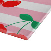 Cherry Stripe Pattern – Retro Fruit Gift & Decor カッティングボード (角)