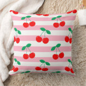 Cherry Stripe Pattern – Retro Fruit Gift & Decor クッション (ブランケット)