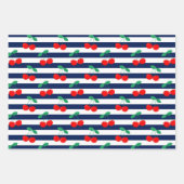 Cherry Stripe Pattern – Retro Fruit Gift & Decor ラッピングペーパーシート (正面)