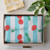 Cherry Stripe Pattern – Retro Fruit Gift & Decor 薄葉紙 (ギフト)