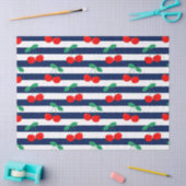 Cherry Stripe Pattern – Retro Fruit Gift & Decor 薄葉紙 (クラフト)