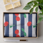 Cherry Stripe Pattern – Retro Fruit Gift & Decor 薄葉紙 (ギフト)
