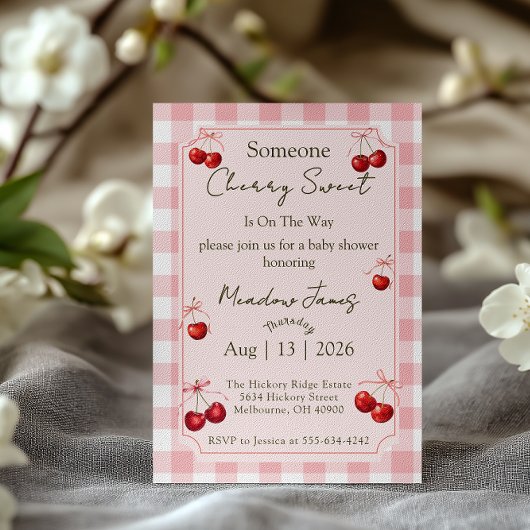 Cherry Sweet - Baby Shower Invitation 招待状