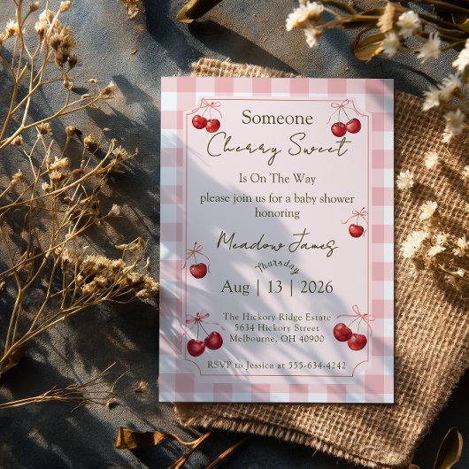 Cherry Sweet - Baby Shower Invitation 招待状