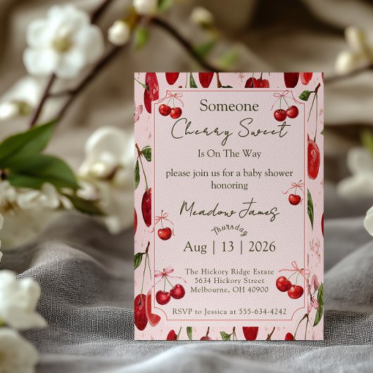 Cherry Sweet - Baby Shower Invitation 招待状