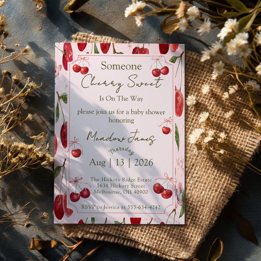 Cherry Sweet - Baby Shower Invitation 招待状