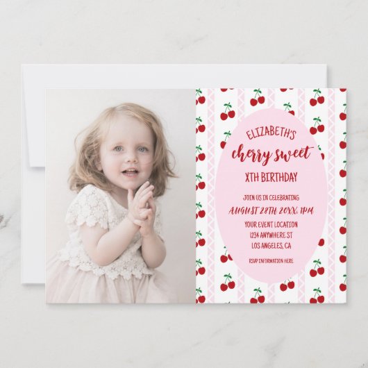 Cherry Sweet Birthday 招待状 (正面)
